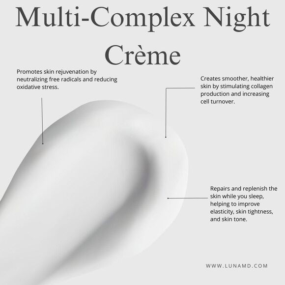 NEW LunaMD Multi-Complex Night Cream 1.7oz Anti Aging Moisturizer Hydration Lift - Picture 10 of 14